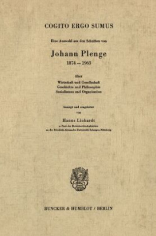 Knjiga Cogito ergo sumus. Johann Plenge