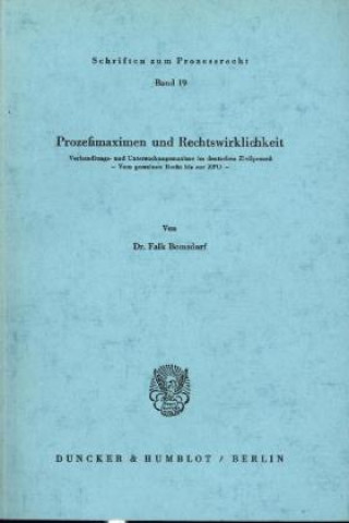 Kniha Prozeßmaximen und Rechtswirklichkeit. Falk Bomsdorf