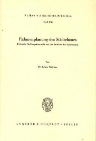 Kniha Rahmenplanung des Städtebaues. Klaus Wittkau