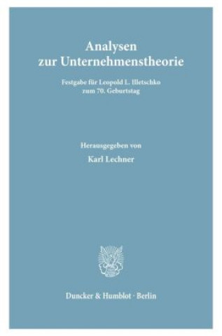Carte Analysen zur Unternehmenstheorie. Karl Lechner
