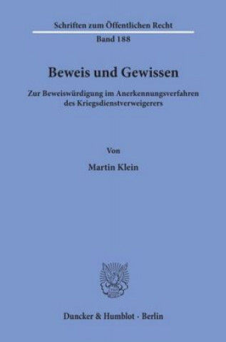 Book Beweis und Gewissen. Martin Klein