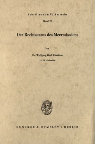 Carte Der Rechtsstatus des Meeresbodens. Wolfgang Graf Vitzthum