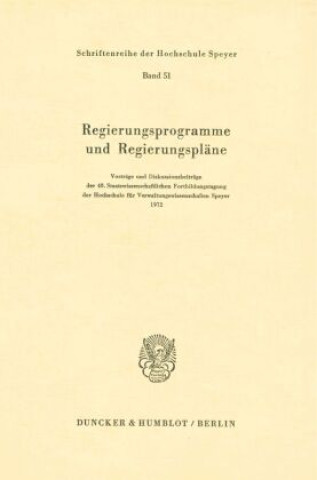 Könyv Regierungsprogramme und Regierungspläne. 