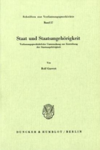 Könyv Staat und Staatsangehörigkeit. Rolf Grawert