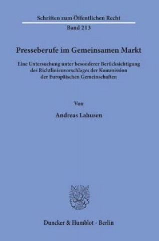 Carte Presseberufe im Gemeinsamen Markt. Andreas Lahusen