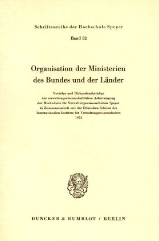 Kniha Organisation der Ministerien des Bundes und der Länder. 