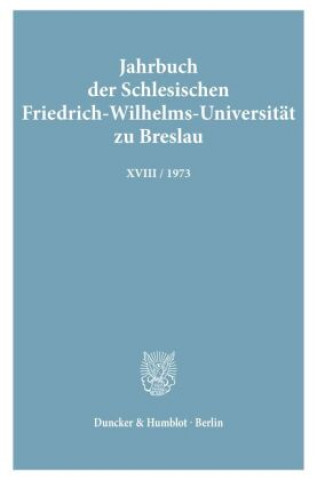 Carte Jahrbuch der Schlesischen Friedrich-Wilhelms-Universität zu Breslau. 
