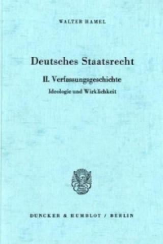 Livro Deutsches Staatsrecht. Walter Hamel