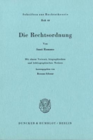 Kniha Die Rechtsordnung. Santi Romano