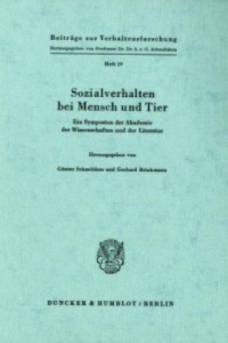 Knjiga Sozialverhalten bei Mensch und Tier. Günter Schmölders