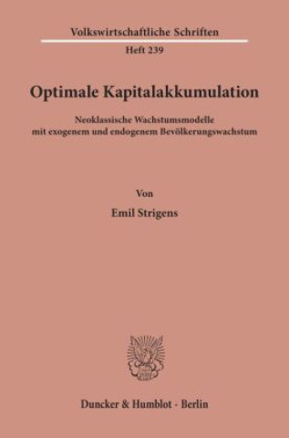 Boek Optimale Kapitalakkumulation. Emil Strigens