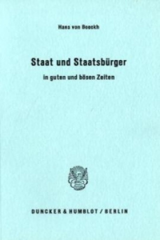 Buch Staat und Staatsbürger Hans von Boeckh