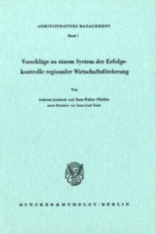 Kniha Vorschläge zu einem System der Erfolgskontrolle regionaler Wirtschaftsförderung. Andreas Jentzsch