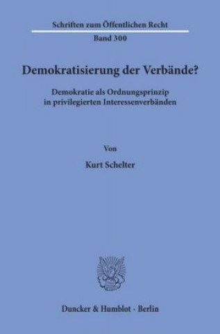 Livre Demokratisierung der Verbände? Kurt Schelter