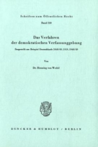 Książka Das Verfahren der demokratischen Verfassunggebung. Henning von Wedel