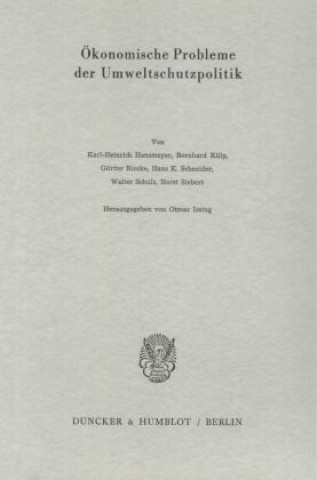 Książka Ökonomische Probleme der Umweltschutzpolitik. Otmar Issing