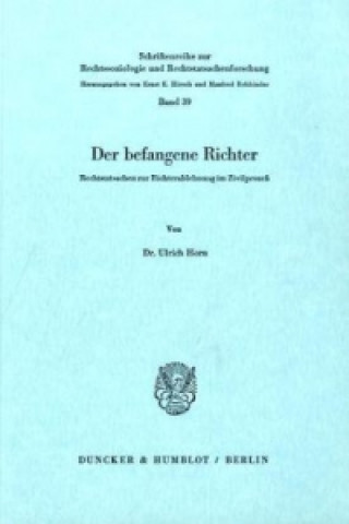 Book Der befangene Richter. Ulrich Horn