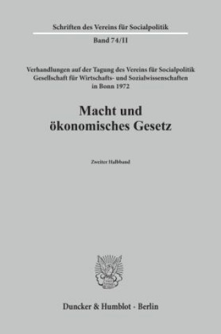 Książka Macht und ökonomisches Gesetz. Hans K. Schneider