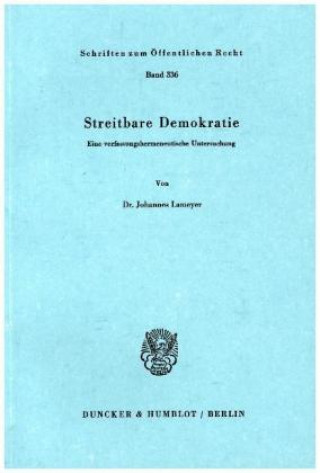 Buch Streitbare Demokratie. Johannes Lameyer