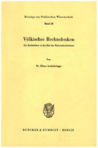 Libro Völkisches Rechtsdenken. Klaus Anderbrügge