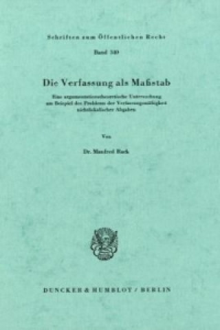 Книга Die Verfassung als Maßstab. Manfred Rack