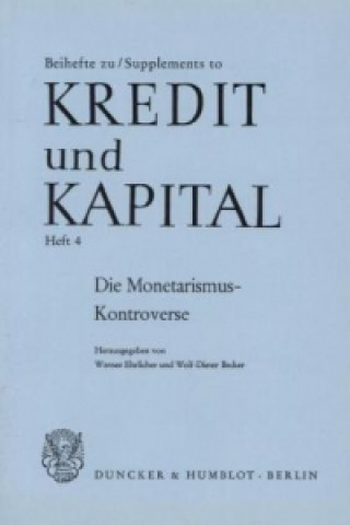 Książka Die Monetarismus-Kontroverse. Werner Ehrlicher