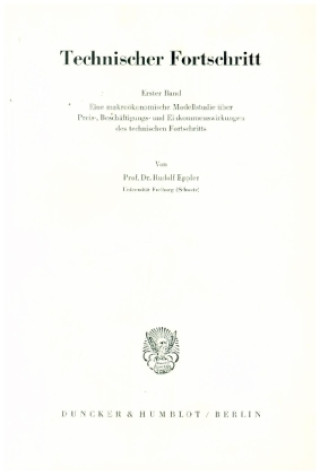 Book Technischer Fortschritt. Rudolf Eppler