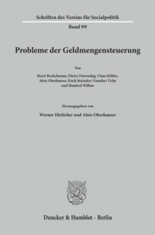 Könyv Probleme der Geldmengensteuerung. Werner Ehrlicher