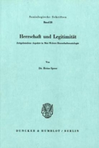 Könyv Herrschaft und Legitimität. Heino Speer