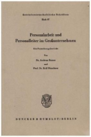 Buch Personalarbeit und Personalleiter im Großunternehmen. Andreas Remer