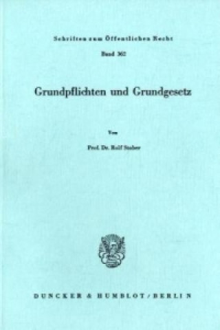 Livre Grundpflichten und Grundgesetz. Rolf Stober