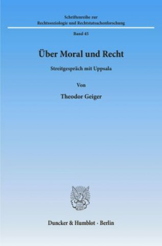 Carte Über Moral und Recht. Theodor Geiger