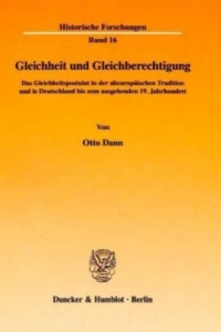 Książka Gleichheit und Gleichberechtigung. Otto Dann