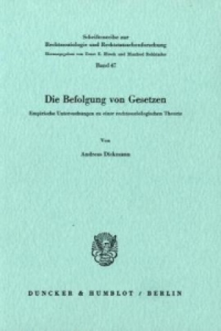 Kniha Die Befolgung von Gesetzen. Andreas Diekmann