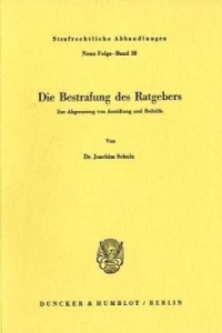 Kniha Die Bestrafung des Ratgebers. Joachim Schulz