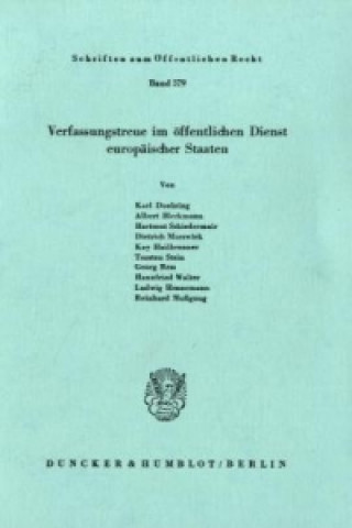 Kniha Verfassungstreue im öffentlichen Dienst europäischer Staaten. Karl Doehring