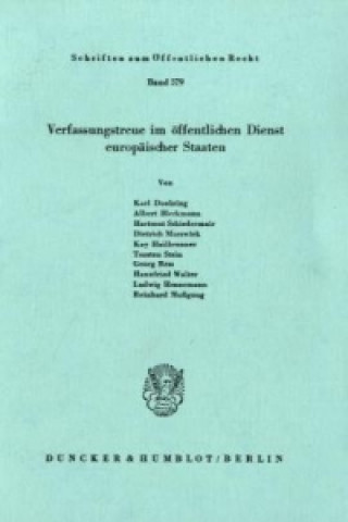 Carte Verfassungstreue im öffentlichen Dienst europäischer Staaten. Karl Doehring