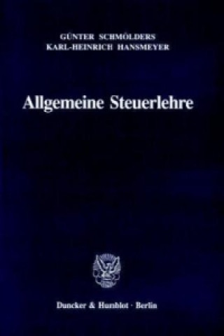 Książka Allgemeine Steuerlehre. Günter Schmölders