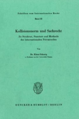 Buch Kollisionsnorm und Sachrecht. Klaus Schurig