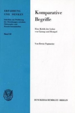 Book Komparative Begriffe. Erwin Tegtmeier