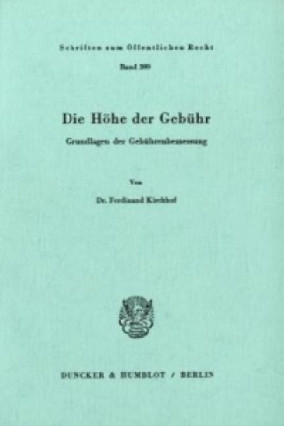 Carte Die Höhe der Gebühr. Ferdinand Kirchhof