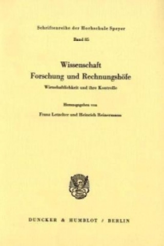 Könyv Wissenschaft, Forschung und Rechnungshöfe. Franz Letzelter