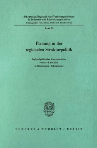 Buch Planung in der regionalen Strukturpolitik. J. Heinz Müller