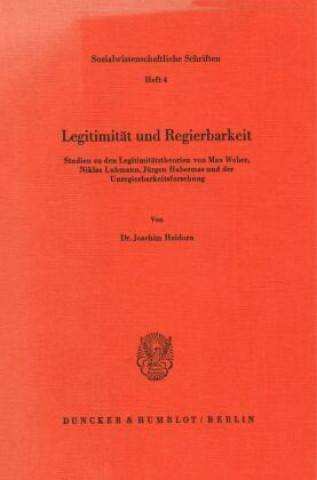 Kniha Legitimität und Regierbarkeit. Joachim Heidorn