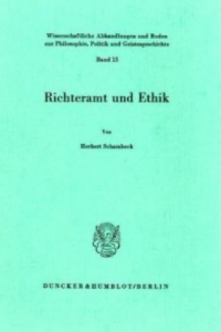 Książka Richteramt und Ethik. Herbert Schambeck