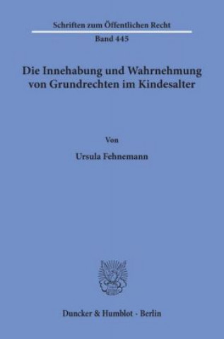 Könyv Die Innehabung und Wahrnehmung von Grundrechten im Kindesalter. Ursula Fehnemann