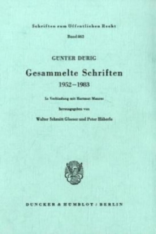 Carte Gesammelte Schriften 1952 - 1983. Günter Dürig