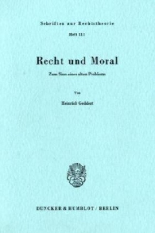 Buch Recht und Moral. Heinrich Geddert