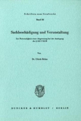 Libro Sachbeschädigung und Verunstaltung. Ulrich Behm