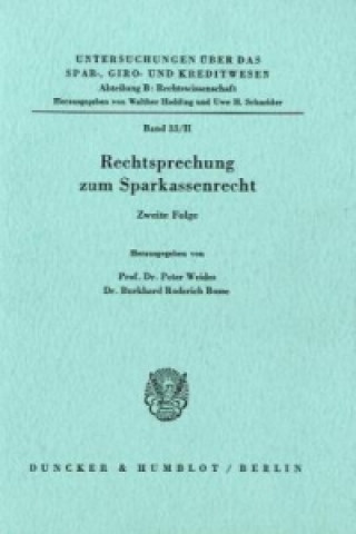 Könyv Rechtsprechung zum Sparkassenrecht. Peter Weides